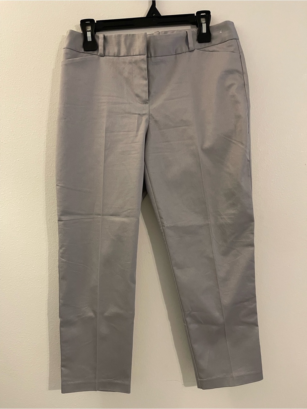 Liz Claiborne Light Gray Straight-Leg Ponte Pants